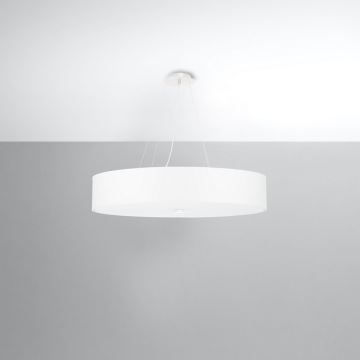 Lámpara colgante SKALA 6xE27/60W/230V diámetro 70 cm blanco