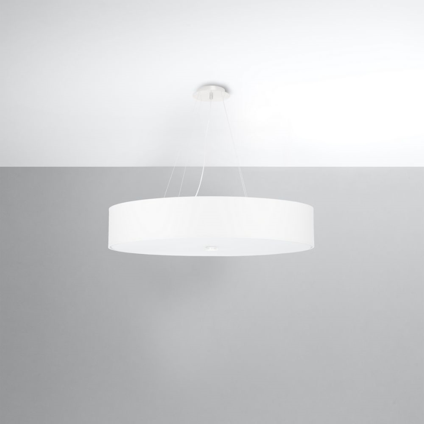 Lámpara colgante SKALA 6xE27/60W/230V diámetro 70 cm blanco