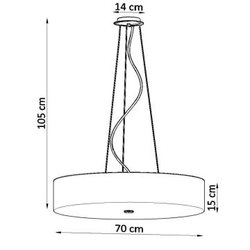 Lámpara colgante SKALA 6xE27/60W/230V diámetro 70 cm blanco