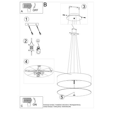 Lámpara colgante SKALA 6xE27/60W/230V diámetro 70 cm blanco