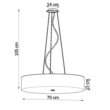 Lámpara colgante SKALA 6xE27/60W/230V diámetro 70 cm negro