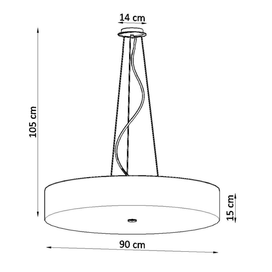 Lámpara colgante SKALA 6xE27/60W/230V diámetro 90 cm negro