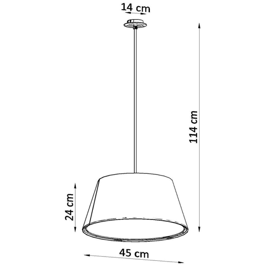 Lámpara colgante CONO 3xE27/60W/230V diámetro 45 cm blanco