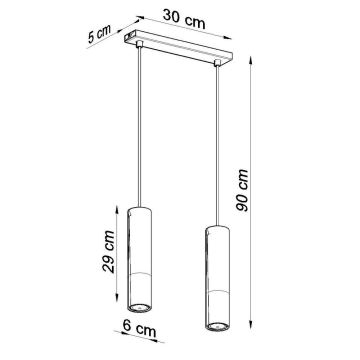 Lámpara colgante LOOPEZ 2xGU10/10W/230V negro/cobre