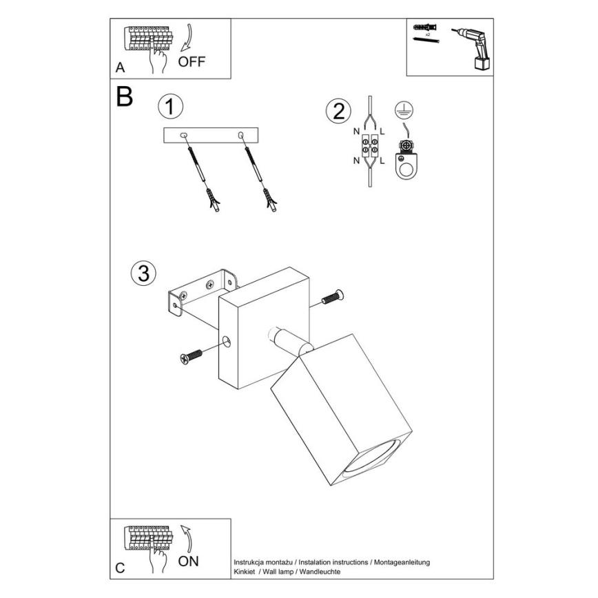 Foco de pared KEKE 1xGU10/40W/230V roble