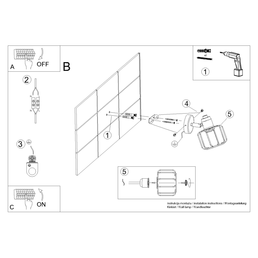 Foco de pared BELUCI 1xE14/40W/230V blanco