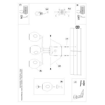 Lámpara colgante FILLAN 3xE27/60W/230V negro