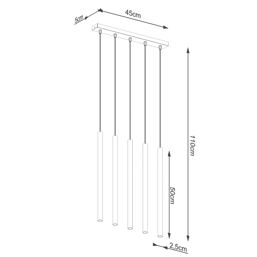 Lámpara colgante PASTELO 5xG9/8W/230V dorado