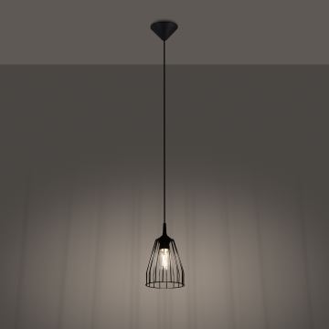 Lámpara colgante LEYO 1xE27/15W/230V negro