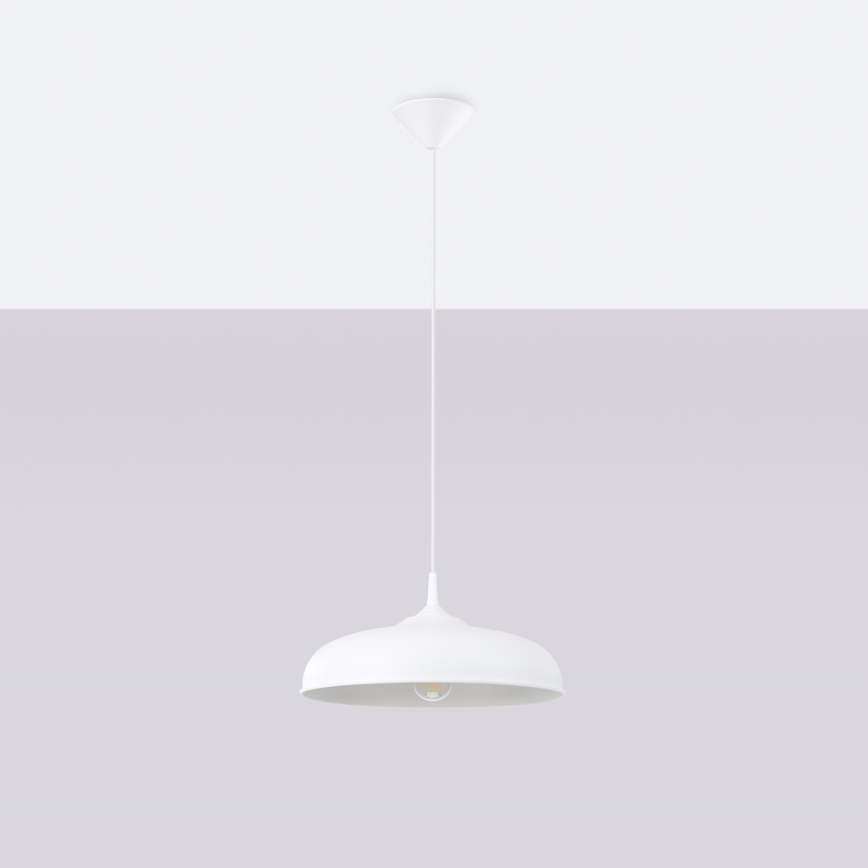 Lámpara colgante GINA 1xE27/15W/230V diá. 38 cm blanco