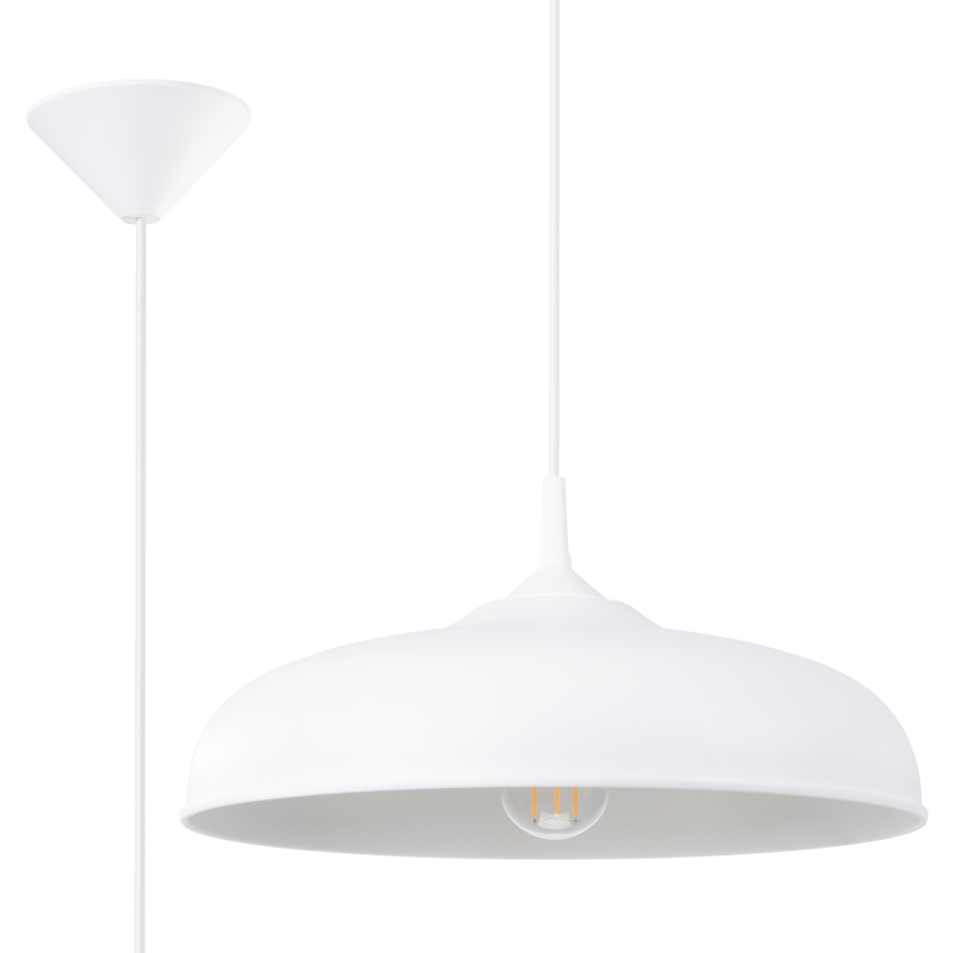 Lámpara colgante GINA 1xE27/15W/230V diá. 38 cm blanco