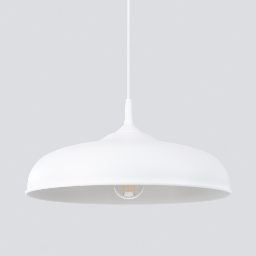 Lámpara colgante GINA 1xE27/15W/230V diá. 38 cm blanco