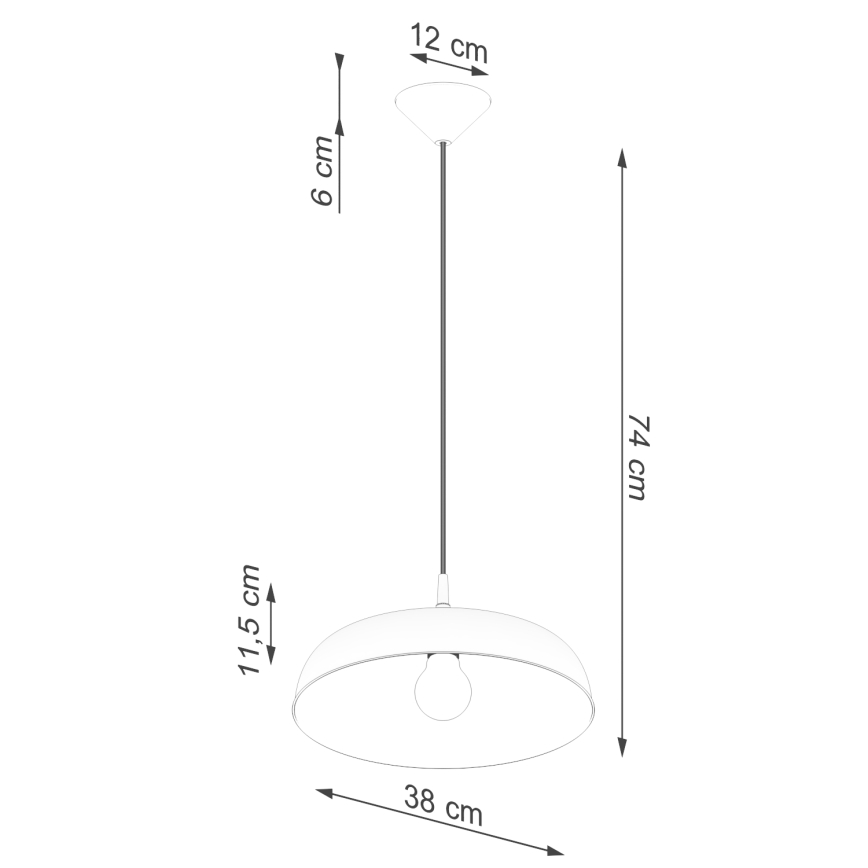 Lámpara colgante GINA 1xE27/15W/230V diá. 38 cm blanco