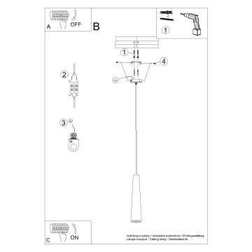 Lámpara colgante ELECTRA 1xGU10/10W/230V concreto/gris