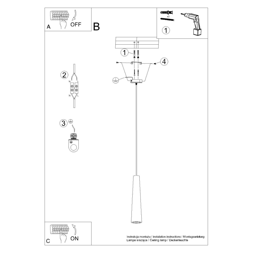 Lámpara colgante ELECTRA 1xGU10/10W/230V concreto/gris