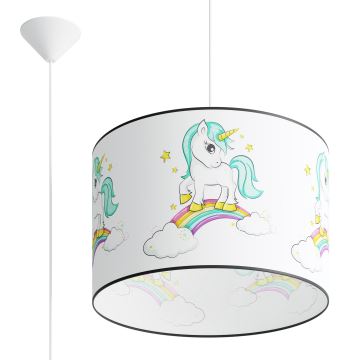 Lámpara colgante infantil UNICORN 1xE27/15W/230V diá. 40 cm unicornio