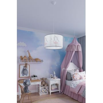 Lámpara colgante infantil PRINCESS 1xE27/15W/230V diá. 30 cm princesa