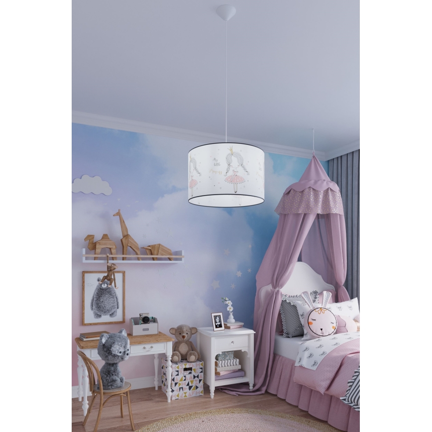 Lámpara colgante infantil PRINCESS 1xE27/15W/230V diá. 30 cm princesa