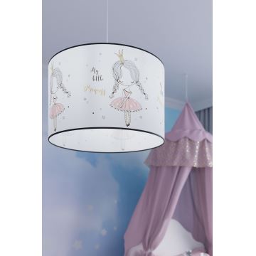 Lámpara colgante infantil PRINCESS 1xE27/15W/230V diá. 30 cm princesa