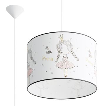 Lámpara colgante infantil PRINCESS 1xE27/15W/230V diá. 40 cm princesa