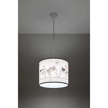 Lámpara colgante infantil CAT 1xE27/15W/230V diá. 30 cm gato