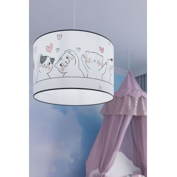 Lámpara colgante infantil CAT 1xE27/15W/230V diá. 40 cm gato