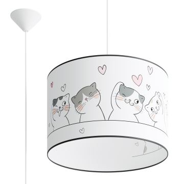 Lámpara colgante infantil CAT 1xE27/15W/230V diá. 40 cm gato