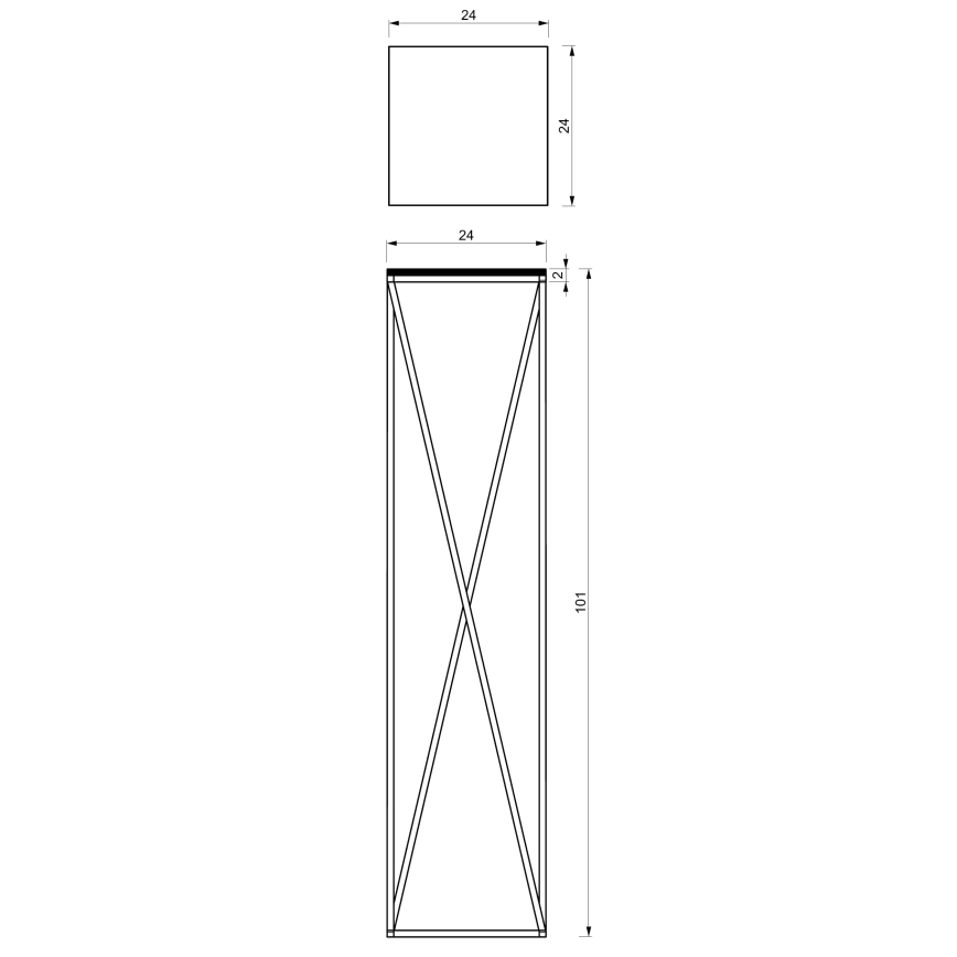 Soporte para flores 100x24 cm negro