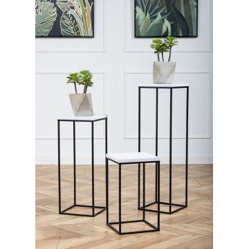 Soporte para flores BASICLOFT 60x24 negro/blanco