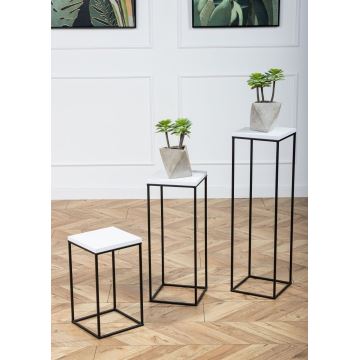 Soporte para flores BASICLOFT 80x24 negro/blanco