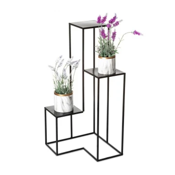 Soporte para flores KASKADA 85x40 cm negro