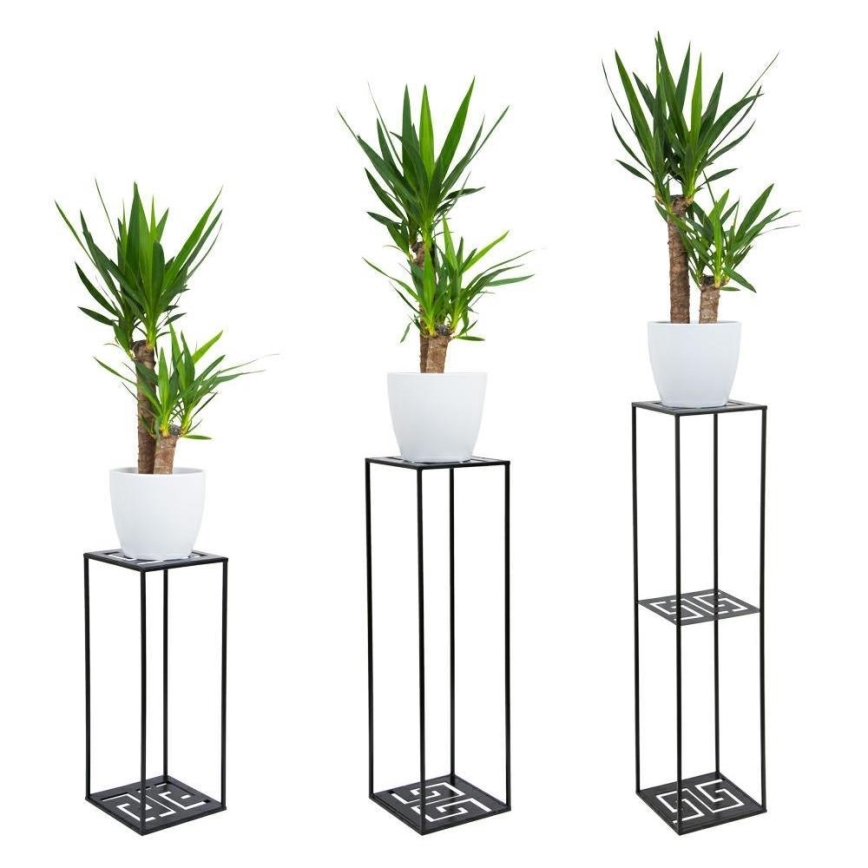 Soporte para plantas 100x24 cm negro