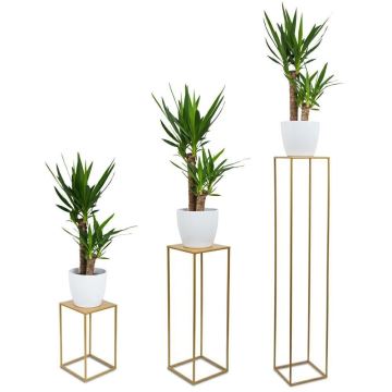 Soporte para plantas 130x24 cm dorado