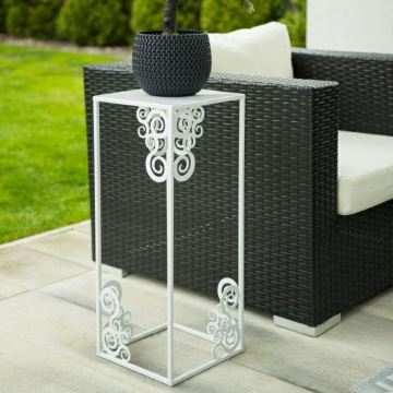 Soporte para plantas 80x24 cm blanco