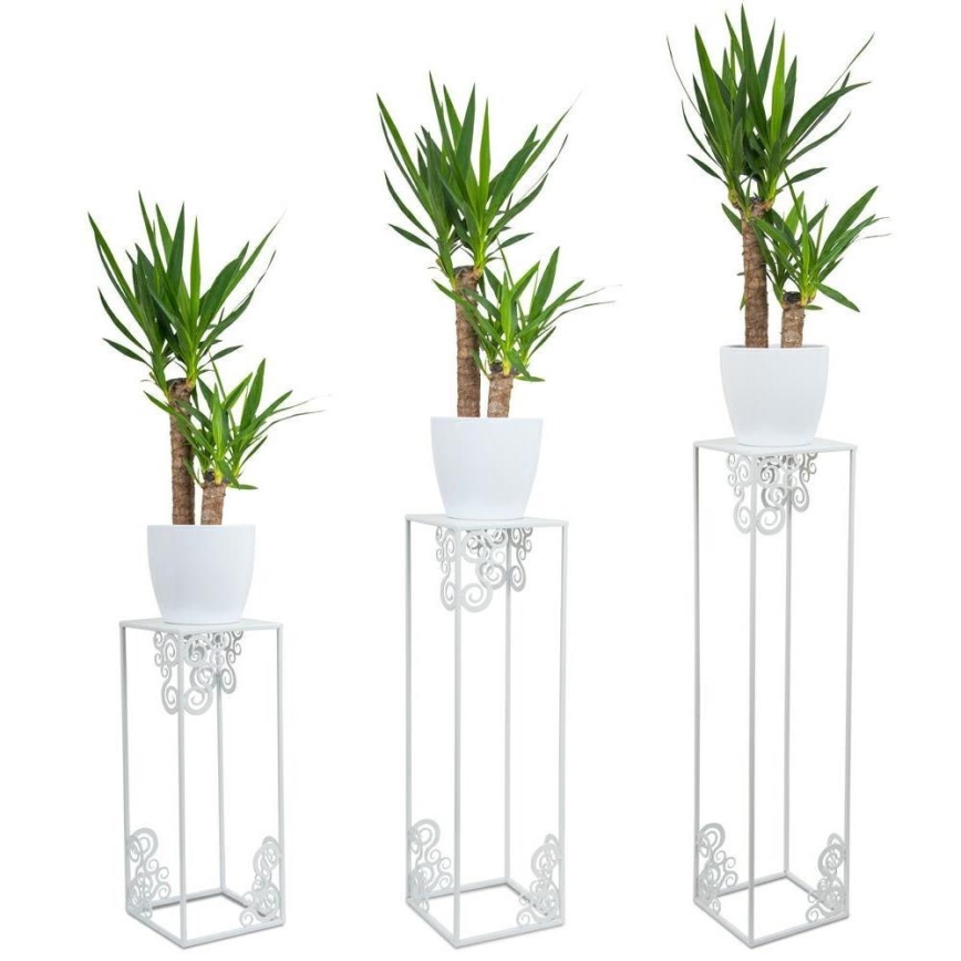 Soporte para plantas 80x24 cm blanco