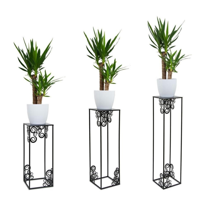 Soporte para plantas 80x24 cm negro