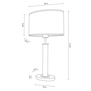 Lámpara de mesa MERCEDES 1xE27/40W/230V 60 cm color crema/roble – FSC Certificado