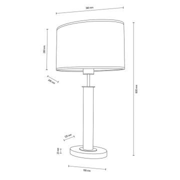 Lámpara de mesa MERCEDES 1xE27/40W/230V 60 cm blanco/roble – FSC Certificado