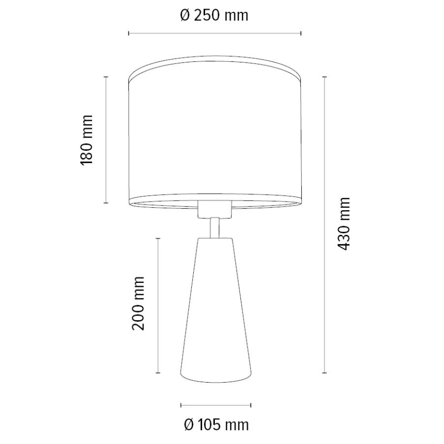 Lámpara de mesa MERCEDES 1xE27/40W/230V diá. 43 cm color crema/roble – FSC Certificado