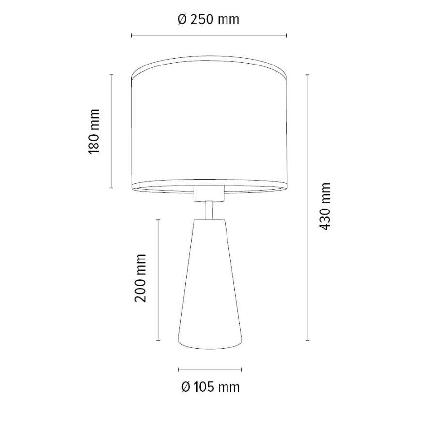 Lámpara de mesa MERCEDES 1xE27/40W/230V diá. 43 cm blanco/roble – FSC Certificado