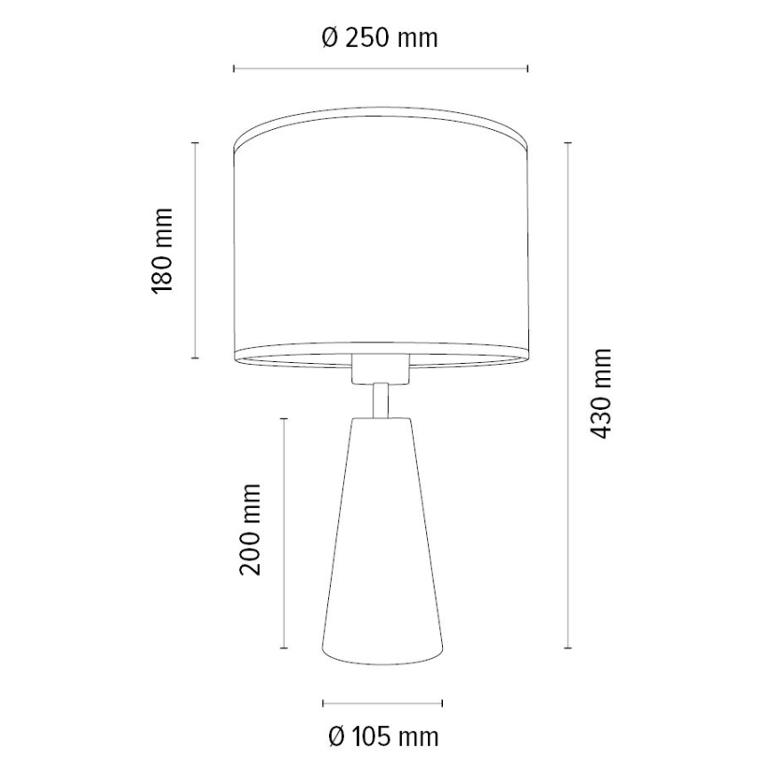 Lámpara de mesa MERCEDES 1xE27/40W/230V diá. 43 cm marrón/roble – FSC Certificado