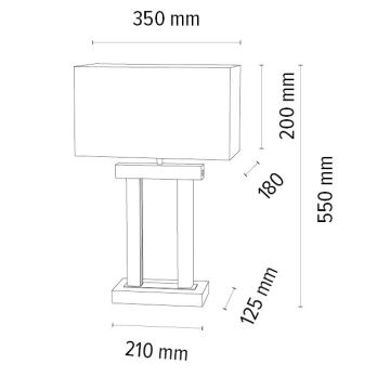 Lámpara de mesa LED regulable HAKON 1xE27/40W+ 2xLED/7,5W/230V 55 cm roble – FSC Certificado