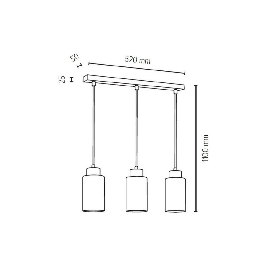 Lámpara colgante BOSCO 3xE27/60W/230V - certificado FSC