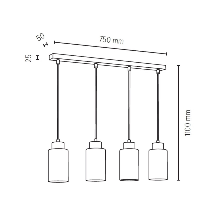 Lámpara colgante BOSCO 3xE27/60W/230V - Certificado FSC