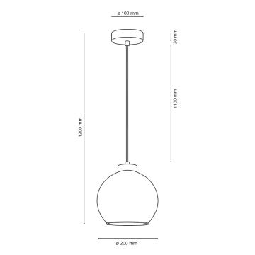 Lámpara colgante de luces de cable LAGUNA 1xE27/60W/230V roble - Certificado FSC