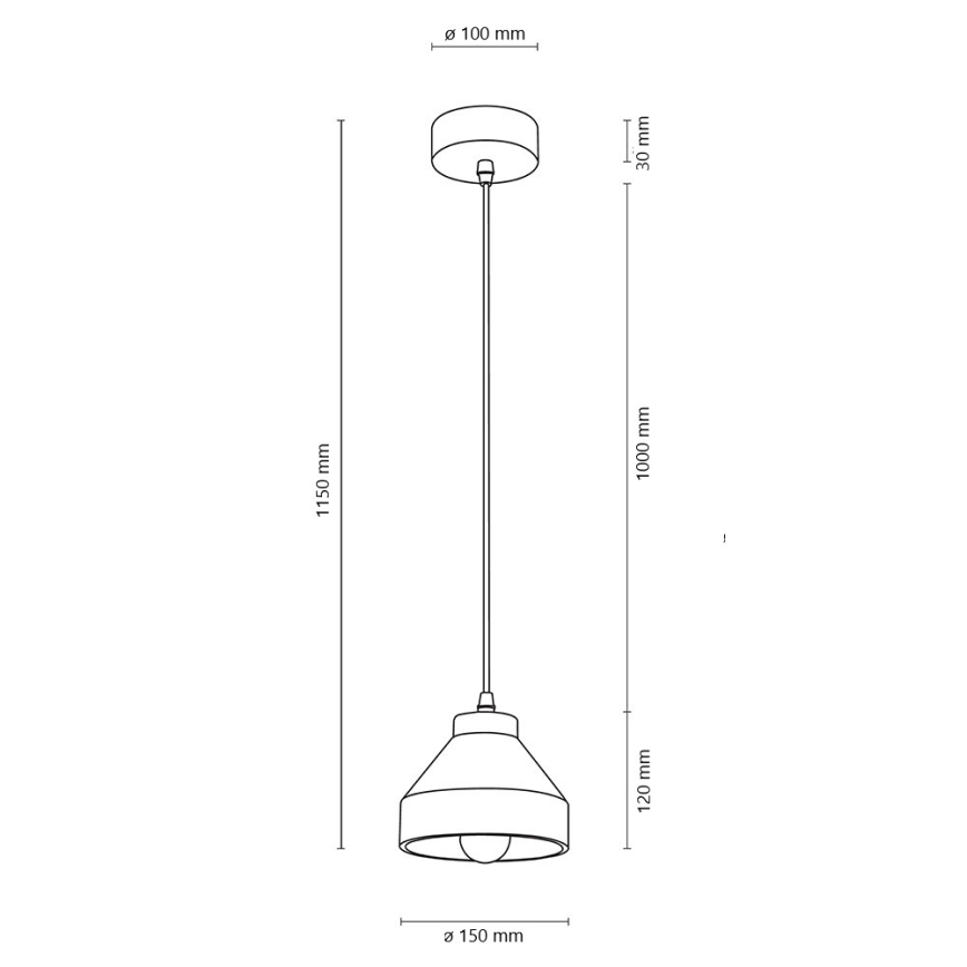 Lámpara colgante de cable TRISTAN 1xE14/40W/230V roble - Certificado FSC