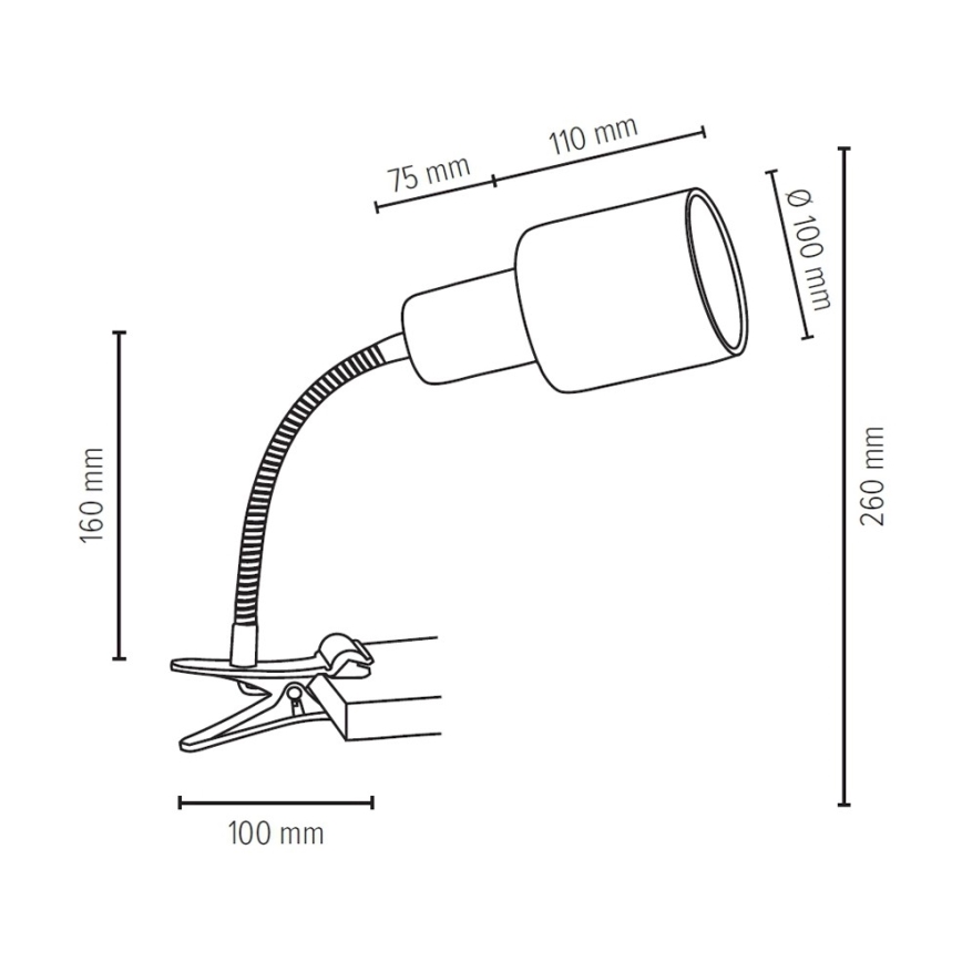 Lámpara con clip TREEHOUSE 1xE27/25W/230V - Certificado FSC