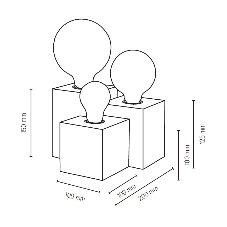 Lámpara de mesa VINCENT 3xE27/15W/230V roble - Certificado FSC