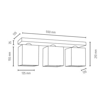 Plafón INGER 3xE27/25W/230V - Certificado FSC