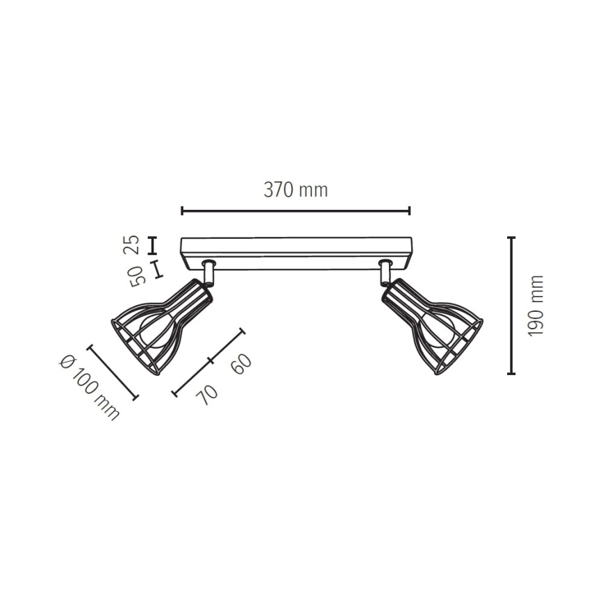 Foco MEGAN 2xE14/40W/230V haya - Certificado FSC